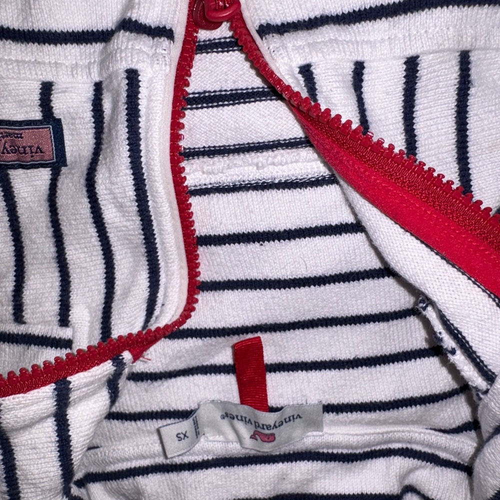 Vineyard Vines USA mixed striped shep pullover quarter zip XS - Picture 7 of 9